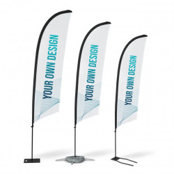 Tres Packs completos de Fly Banner Surf con varios tamaños y bases
